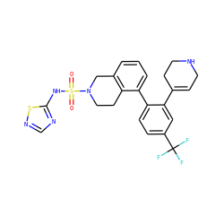 O=S(=O)(Nc1ncns1)N1CCc2c(cccc2-c2ccc(C(F)(F)F)cc2C2=CCNCC2)C1 ZINC000147420288