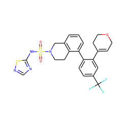 O=S(=O)(Nc1ncns1)N1CCc2c(cccc2-c2ccc(C(F)(F)F)cc2C2=CCOCC2)C1 ZINC000147496519