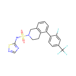 O=S(=O)(Nc1ncns1)N1CCc2c(cccc2-c2ccc(C(F)(F)F)cc2F)C1 ZINC000147338697