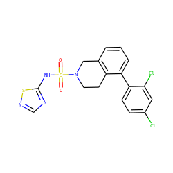 O=S(=O)(Nc1ncns1)N1CCc2c(cccc2-c2ccc(Cl)cc2Cl)C1 ZINC000147493578