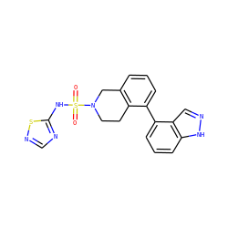 O=S(=O)(Nc1ncns1)N1CCc2c(cccc2-c2cccc3[nH]ncc23)C1 ZINC000146859242