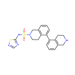 O=S(=O)(Nc1ncns1)N1CCc2c(cccc2-c2cccc3c2CCNC3)C1 ZINC000204927736