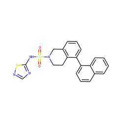 O=S(=O)(Nc1ncns1)N1CCc2c(cccc2-c2cccc3ccccc23)C1 ZINC000146908896