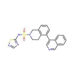 O=S(=O)(Nc1ncns1)N1CCc2c(cccc2-c2cncc3ccccc23)C1 ZINC000147595635