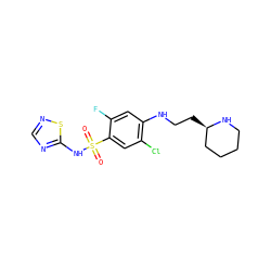 O=S(=O)(Nc1ncns1)c1cc(Cl)c(NCC[C@@H]2CCCCN2)cc1F ZINC001772605388