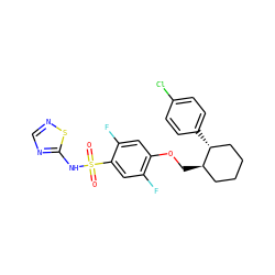 O=S(=O)(Nc1ncns1)c1cc(F)c(OC[C@@H]2CCCC[C@H]2c2ccc(Cl)cc2)cc1F ZINC000299827643