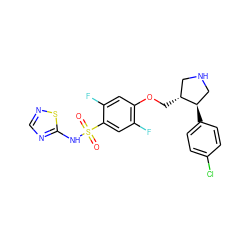 O=S(=O)(Nc1ncns1)c1cc(F)c(OC[C@@H]2CNC[C@H]2c2ccc(Cl)cc2)cc1F ZINC000220557441