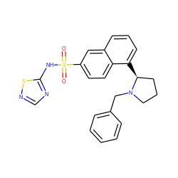 O=S(=O)(Nc1ncns1)c1ccc2c([C@H]3CCCN3Cc3ccccc3)cccc2c1 ZINC000206159360