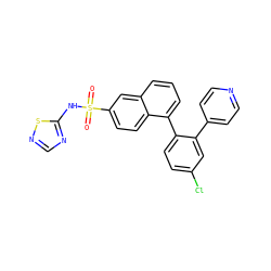 O=S(=O)(Nc1ncns1)c1ccc2c(-c3ccc(Cl)cc3-c3ccncc3)cccc2c1 ZINC000215493441