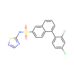 O=S(=O)(Nc1ncns1)c1ccc2c(-c3ccc(Cl)cc3Cl)cccc2c1 ZINC000225102853