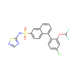 O=S(=O)(Nc1ncns1)c1ccc2c(-c3ccc(Cl)cc3OC(F)F)cccc2c1 ZINC000225137375