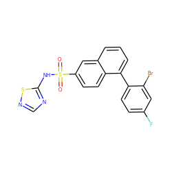 O=S(=O)(Nc1ncns1)c1ccc2c(-c3ccc(F)cc3Br)cccc2c1 ZINC000206116560
