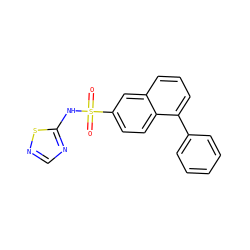 O=S(=O)(Nc1ncns1)c1ccc2c(-c3ccccc3)cccc2c1 ZINC000206116790