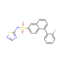 O=S(=O)(Nc1ncns1)c1ccc2c(-c3ccccc3Cl)cccc2c1 ZINC000206116752