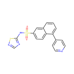 O=S(=O)(Nc1ncns1)c1ccc2c(-c3ccncc3)cccc2c1 ZINC000206116711