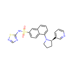 O=S(=O)(Nc1ncns1)c1ccc2c(N3CCC[C@@H]3c3cccnc3)cccc2c1 ZINC000206149409