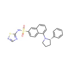 O=S(=O)(Nc1ncns1)c1ccc2c(N3CCC[C@H]3c3ccccc3)cccc2c1 ZINC000215496174
