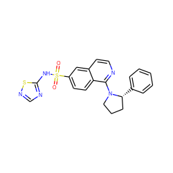 O=S(=O)(Nc1ncns1)c1ccc2c(N3CCC[C@H]3c3ccccc3)nccc2c1 ZINC000225114700