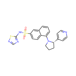 O=S(=O)(Nc1ncns1)c1ccc2c(N3CCC[C@H]3c3ccncc3)cccc2c1 ZINC000206149522