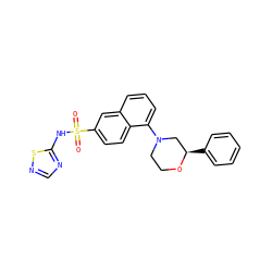 O=S(=O)(Nc1ncns1)c1ccc2c(N3CCO[C@H](c4ccccc4)C3)cccc2c1 ZINC000206121204