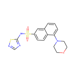 O=S(=O)(Nc1ncns1)c1ccc2c(N3CCOCC3)cccc2c1 ZINC000206121167