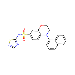 O=S(=O)(Nc1ncns1)c1ccc2c(c1)OCCN2c1cccc2ccccc12 ZINC000220218981