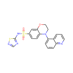 O=S(=O)(Nc1ncns1)c1ccc2c(c1)OCCN2c1cccc2ncccc12 ZINC000205736696