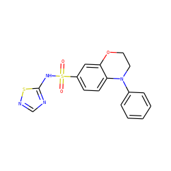 O=S(=O)(Nc1ncns1)c1ccc2c(c1)OCCN2c1ccccc1 ZINC000205736672