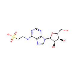 O=S(=O)(O)CCNc1ncnc2c1ncn2[C@@H]1O[C@H](CO)[C@@H](O)[C@H]1O ZINC000038911393
