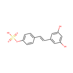 O=S(=O)(O)Oc1ccc(/C=C/c2cc(O)cc(O)c2)cc1 ZINC000410428654