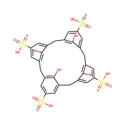 O=S(=O)(O)c1cc2c(O)c(c1)Cc1cc(S(=O)(=O)O)cc(c1O)Cc1cc(S(=O)(=O)O)cc(c1O)Cc1cc(S(=O)(=O)O)cc(c1O)C2 ZINC000095537394
