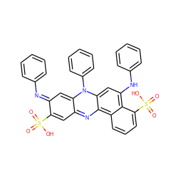 O=S(=O)(O)c1cc2nc3c4cccc(S(=O)(=O)O)c4c(Nc4ccccc4)cc3n(-c3ccccc3)c-2cc1=Nc1ccccc1 ZINC000058538556