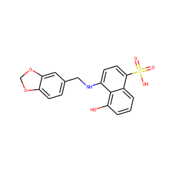 O=S(=O)(O)c1ccc(NCc2ccc3c(c2)OCO3)c2c(O)cccc12 ZINC000063539376