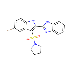 O=S(=O)(c1c(-c2nc3ccccc3[nH]2)[nH]c2ccc(Br)cc12)N1CCCC1 ZINC000029039026