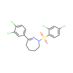 O=S(=O)(c1ccc(Cl)cc1Cl)N1CCCCC(c2ccc(Cl)c(Cl)c2)=N1 ZINC000040763320
