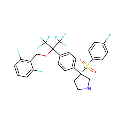 O=S(=O)(c1ccc(F)cc1)[C@@]1(c2ccc(C(OCc3c(F)cccc3F)(C(F)(F)F)C(F)(F)F)cc2)CCNC1 ZINC001772618347