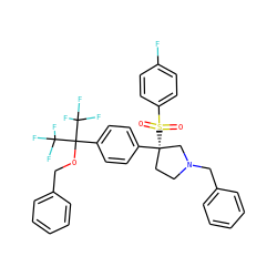 O=S(=O)(c1ccc(F)cc1)[C@@]1(c2ccc(C(OCc3ccccc3)(C(F)(F)F)C(F)(F)F)cc2)CCN(Cc2ccccc2)C1 ZINC001772592819
