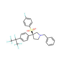 O=S(=O)(c1ccc(F)cc1)[C@]1(c2ccc(C(F)(C(F)(F)F)C(F)(F)F)cc2)CCN(Cc2ccccc2)C1 ZINC001772598343