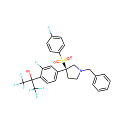 O=S(=O)(c1ccc(F)cc1)[C@]1(c2ccc(C(O)(C(F)(F)F)C(F)(F)F)c(F)c2)CCN(Cc2ccccc2)C1 ZINC001772628631