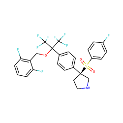 O=S(=O)(c1ccc(F)cc1)[C@]1(c2ccc(C(OCc3c(F)cccc3F)(C(F)(F)F)C(F)(F)F)cc2)CCNC1 ZINC001772589410