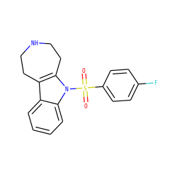 O=S(=O)(c1ccc(F)cc1)n1c2c(c3ccccc31)CCNCC2 ZINC000040891687