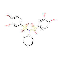 O=S(=O)(c1ccc(O)c(O)c1)N(C1CCCCC1)S(=O)(=O)c1ccc(O)c(O)c1 ZINC000045371125