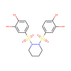 O=S(=O)(c1ccc(O)c(O)c1)N1CCCCN1S(=O)(=O)c1ccc(O)c(O)c1 ZINC000202703893
