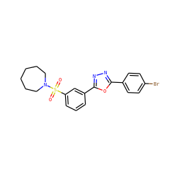 O=S(=O)(c1cccc(-c2nnc(-c3ccc(Br)cc3)o2)c1)N1CCCCCC1 ZINC000000990960