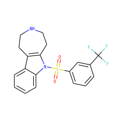 O=S(=O)(c1cccc(C(F)(F)F)c1)n1c2c(c3ccccc31)CCNCC2 ZINC000040420977