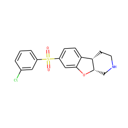 O=S(=O)(c1cccc(Cl)c1)c1ccc2c(c1)O[C@H]1CNCC[C@@H]21 ZINC000073197840