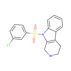 O=S(=O)(c1cccc(Cl)c1)n1c2c(c3ccccc31)CCNC2 ZINC000028524907