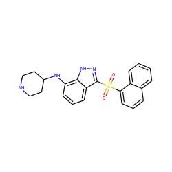 O=S(=O)(c1cccc2ccccc12)c1n[nH]c2c(NC3CCNCC3)cccc12 ZINC000035285431