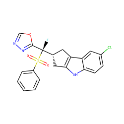 O=S(=O)(c1ccccc1)[C@](F)(c1nnco1)[C@H]1Cc2[nH]c3ccc(Cl)cc3c2C1 ZINC000040848878