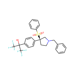 O=S(=O)(c1ccccc1)[C@]1(c2ccc(C(O)(C(F)(F)F)C(F)(F)F)cc2)CCN(Cc2ccccc2)C1 ZINC001772620602